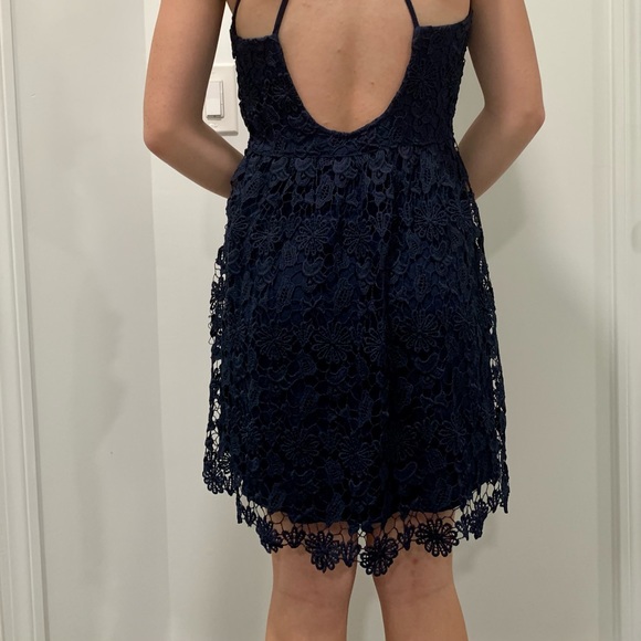 Hollister Navy Blue Dress. Size: L - Picture 7 of 7